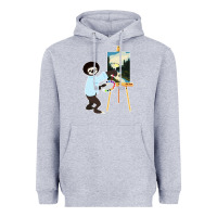 Heather Grey bob sloth Heavyweight Hoodie - linhVisuals