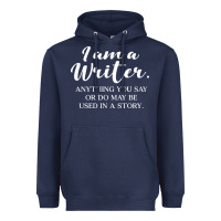Navy i am a writer Heavyweight Hoodie - linhVisuals