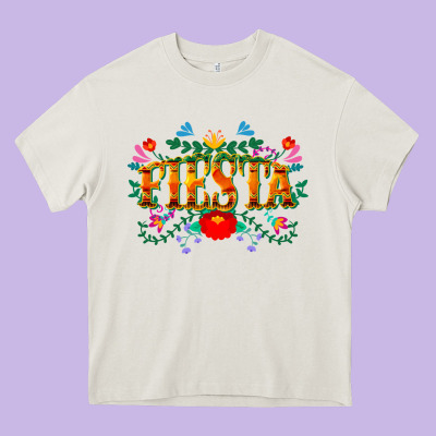 Fiesta Cinco De Mayo Heavy Core Tee Designed By Cowgirlartshop