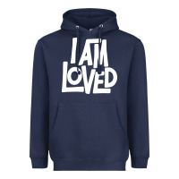 Navy i am loved Heavyweight Hoodie - linhVisuals