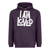 Plum i am loved Heavyweight Hoodie - linhVisuals
