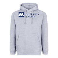 Heather Grey University of Mary, Apparel Heavyweight Hoodie - linhVisuals