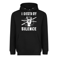 I Destroy Silence Drum Set Drummer Gift Heavyweight Hoodie | Teevron