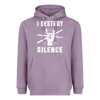 Lavender i destroy silence drum set drummer gift Heavyweight Hoodie - linhVisuals