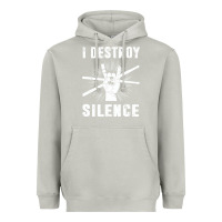 Moon Dust i destroy silence drum set drummer gift Heavyweight Hoodie - linhVisuals