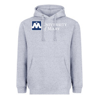 Heather Grey University of Mary, Apparel Heavyweight Hoodie - linhVisuals