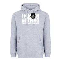 Heather Grey i know nothing Heavyweight Hoodie - linhVisuals