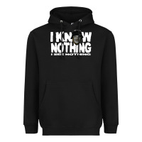 Black i know nothing Heavyweight Hoodie - linhVisuals