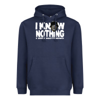 Navy i know nothing Heavyweight Hoodie - linhVisuals