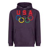 Plum OLYMPIC RINGS Heavyweight Hoodie - linhVisuals
