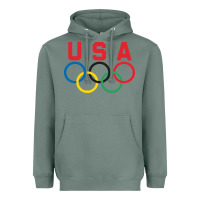 Sage OLYMPIC RINGS Heavyweight Hoodie - linhVisuals