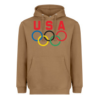 Toasted Coconut OLYMPIC RINGS Heavyweight Hoodie - linhVisuals