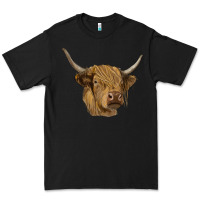 Black highland cow Premium Tee - RanaPortraitStore