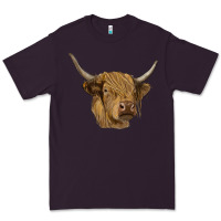 Plum highland cow Premium Tee - RanaPortraitStore