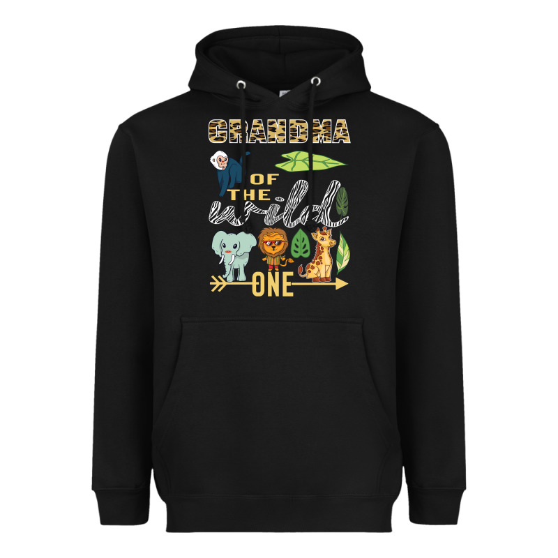 Grandma Of The Wild One Zoo Mother Birthday Safari Jungle Long Sleeve Heavyweight Hoodie by linhVisuals | Teevron