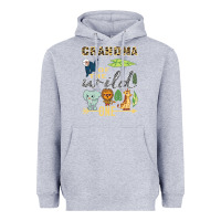 Heather Grey grandma of the wild one zoo mother birthday safari jungle long sleeve Heavyweight Hoodie - linhVisuals