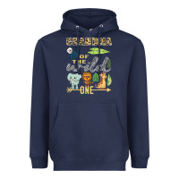 Navy grandma of the wild one zoo mother birthday safari jungle long sleeve Heavyweight Hoodie - linhVisuals