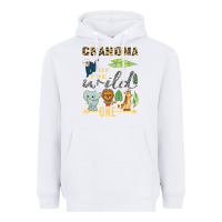 White grandma of the wild one zoo mother birthday safari jungle long sleeve Heavyweight Hoodie - linhVisuals
