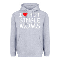 Heather Grey i love hot single moms tee red heart hot mother milf mommy t shirt Heavyweight Hoodie - linhVisuals