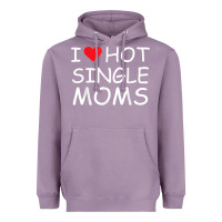 Lavender i love hot single moms tee red heart hot mother milf mommy t shirt Heavyweight Hoodie - linhVisuals