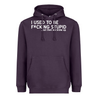 Plum i used to be f cking stupid Heavyweight Hoodie - linhVisuals