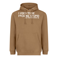 Toasted Coconut i used to be f cking stupid Heavyweight Hoodie - linhVisuals