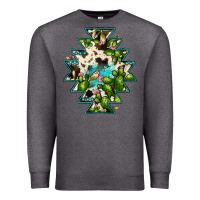 Charcoal Heather aztec  cowhide cactus gemstone Premium Sweatshirt - JahusDesignShop