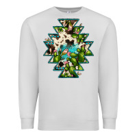 Dove Grey aztec  cowhide cactus gemstone Premium Sweatshirt - JahusDesignShop