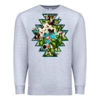 Heather Grey aztec  cowhide cactus gemstone Premium Sweatshirt - JahusDesignShop