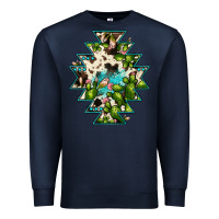 Navy aztec  cowhide cactus gemstone Premium Sweatshirt - JahusDesignShop