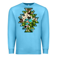 Ocean Blue aztec  cowhide cactus gemstone Premium Sweatshirt - JahusDesignShop