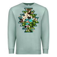 Seafoam aztec  cowhide cactus gemstone Premium Sweatshirt - JahusDesignShop