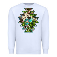 White aztec  cowhide cactus gemstone Premium Sweatshirt - JahusDesignShop