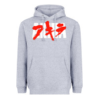 Heather Grey black akira Heavyweight Hoodie - linhVisuals
