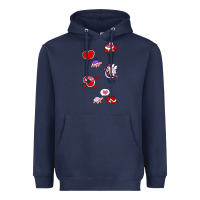 Navy valentines day turtles Heavyweight Hoodie - linhVisuals