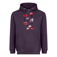 Plum valentines day turtles Heavyweight Hoodie - linhVisuals