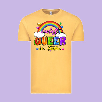 Coolest Queer In Town Vintage Tee Designed By Fadigitalartstudio