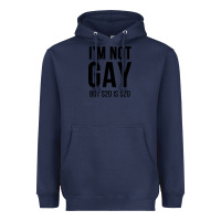 Navy i'm not gay but $20 is $20 (white) Heavyweight Hoodie - linhVisuals