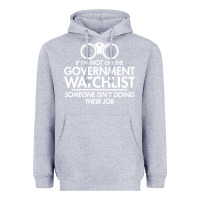 Heather Grey if i'm not on the government watchlist Heavyweight Hoodie - linhVisuals