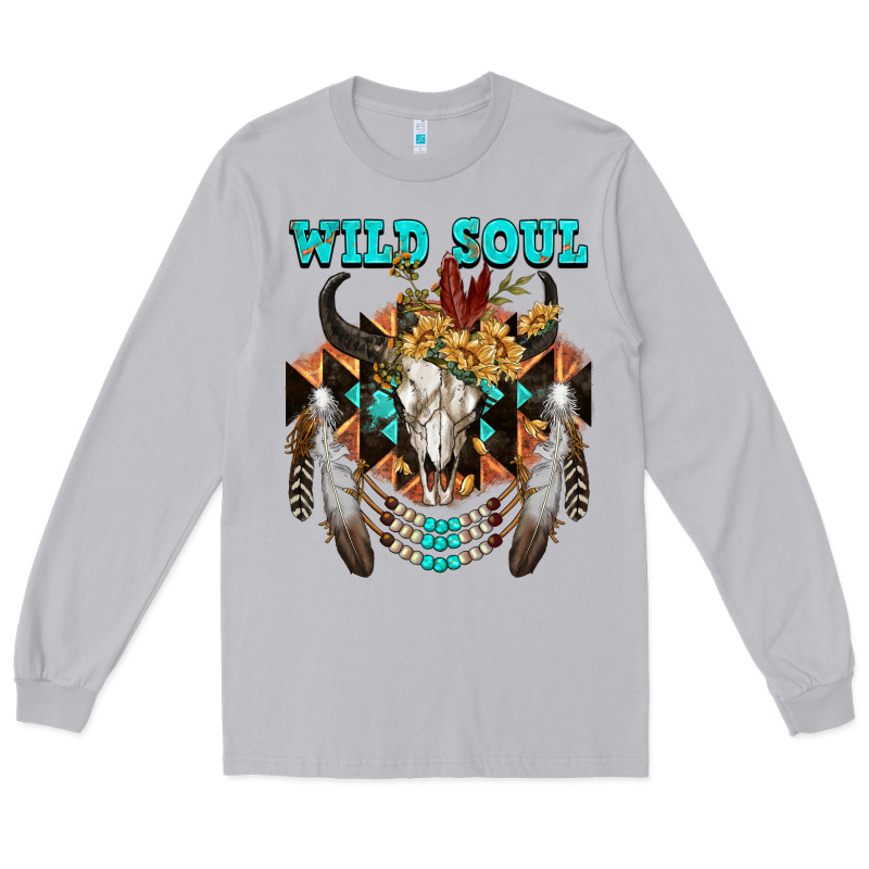 Wild Soul Bull Skull Long Sleeve Tee by FaDigitalArtStudio | Teevron