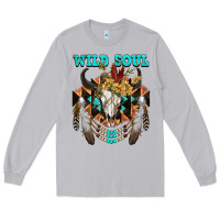 Moon Dust Wild Soul Bull Skull Long Sleeve Tee - FaDigitalArtStudio
