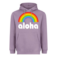 Lavender Aloha Rainbow Hawaii 808 Island Hawaiian Heavyweight Hoodie - linhVisuals