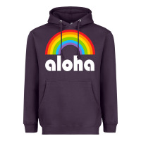 Plum Aloha Rainbow Hawaii 808 Island Hawaiian Heavyweight Hoodie - linhVisuals