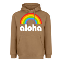 Toasted Coconut Aloha Rainbow Hawaii 808 Island Hawaiian Heavyweight Hoodie - linhVisuals