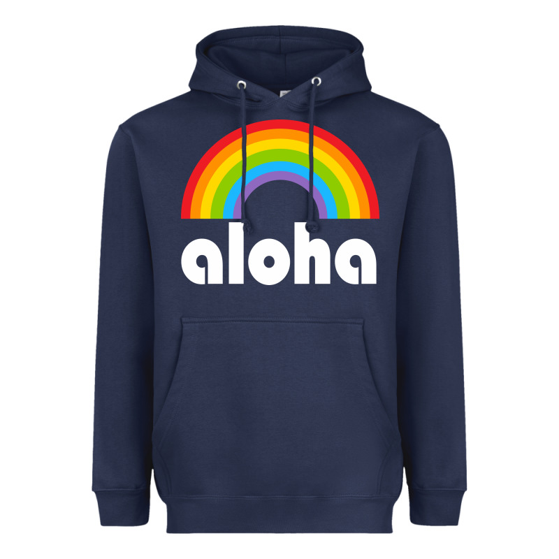 Aloha Rainbow Hawaii 808 Island Hawaiian Heavyweight Hoodie by linhVisuals | Teevron