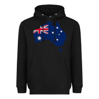 Black Australia Map Flag Drawing Line Art Heavyweight Hoodie - linhVisuals