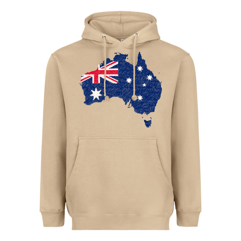 Australia Map Flag Drawing Line Art Heavyweight Hoodie by linhVisuals | Teevron