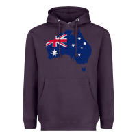 Plum Australia Map Flag Drawing Line Art Heavyweight Hoodie - linhVisuals