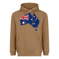 Toasted Coconut Australia Map Flag Drawing Line Art Heavyweight Hoodie - linhVisuals