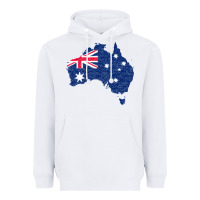 White Australia Map Flag Drawing Line Art Heavyweight Hoodie - linhVisuals